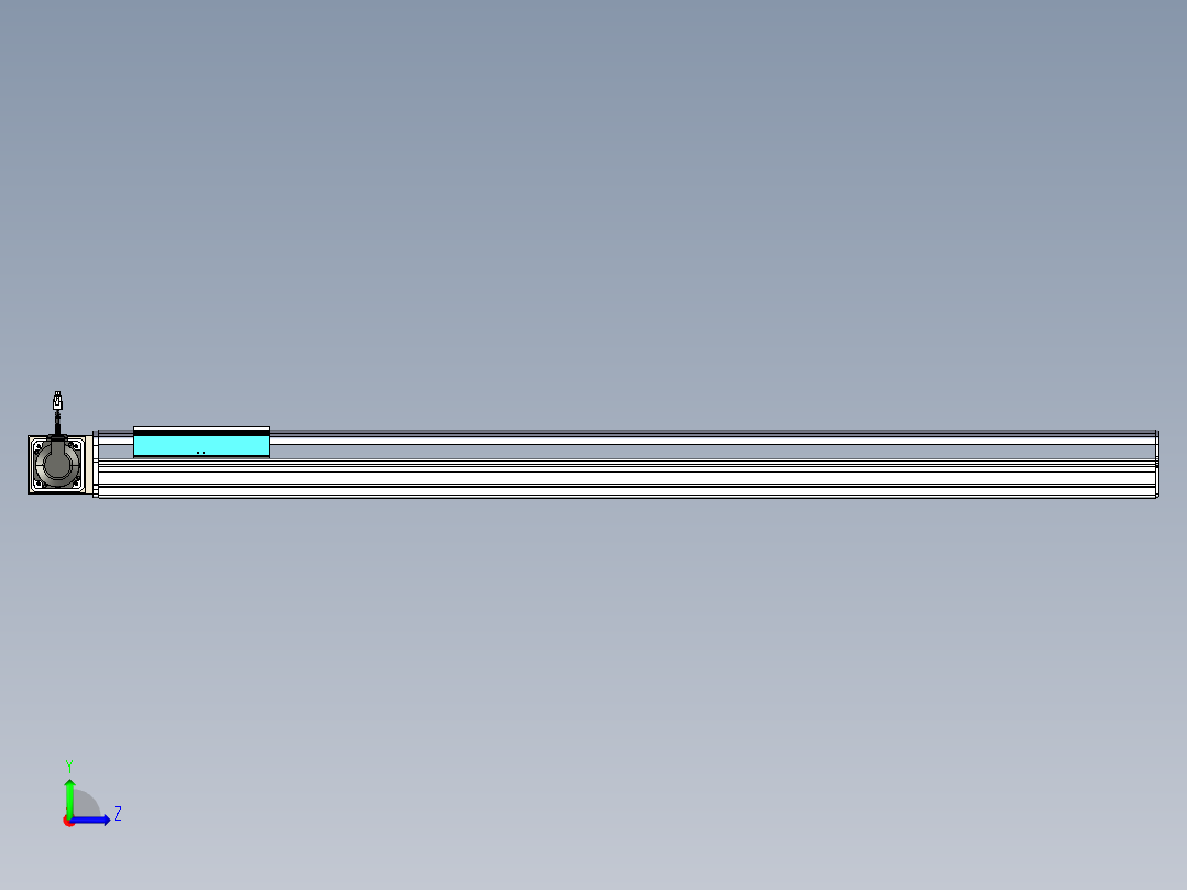 同步带滑台-半封闭B22-L100-C-S1400-L-P75-D3-N5左视图