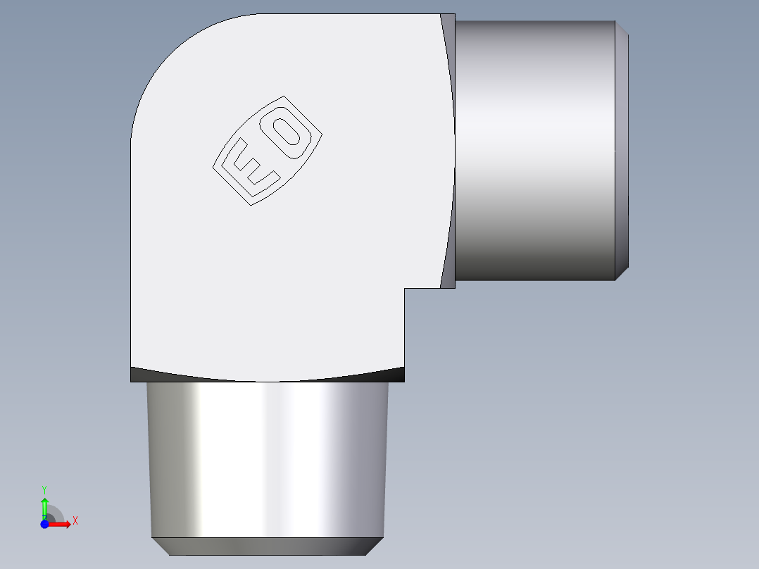 卡套式工业通用硬管接头EO_Male_stud_elbow_WE10SMCFX前视图