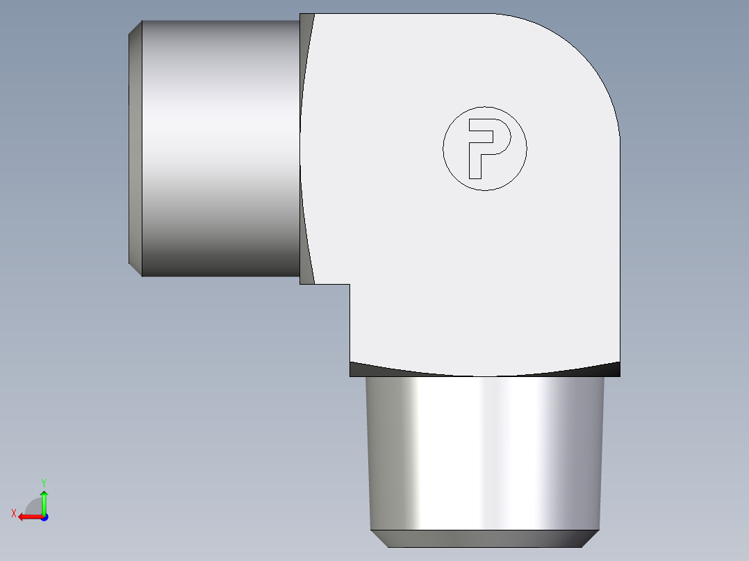 卡套式工业通用硬管接头EO_Male_stud_elbow_WE10SMCFX后视图