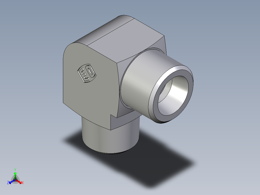 卡套式工业通用硬管接头EO_Male_stud_elbow_WE10SMCFX正等轴测图