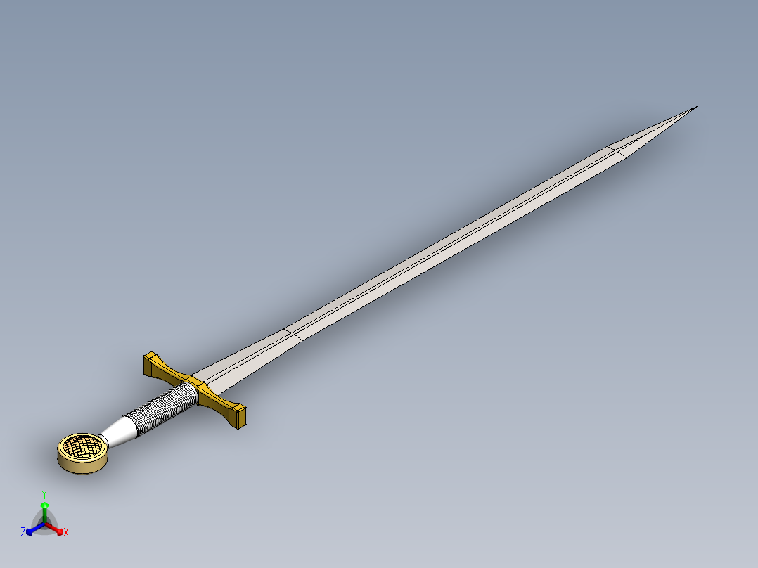 剑、宝剑(135)正等轴测图