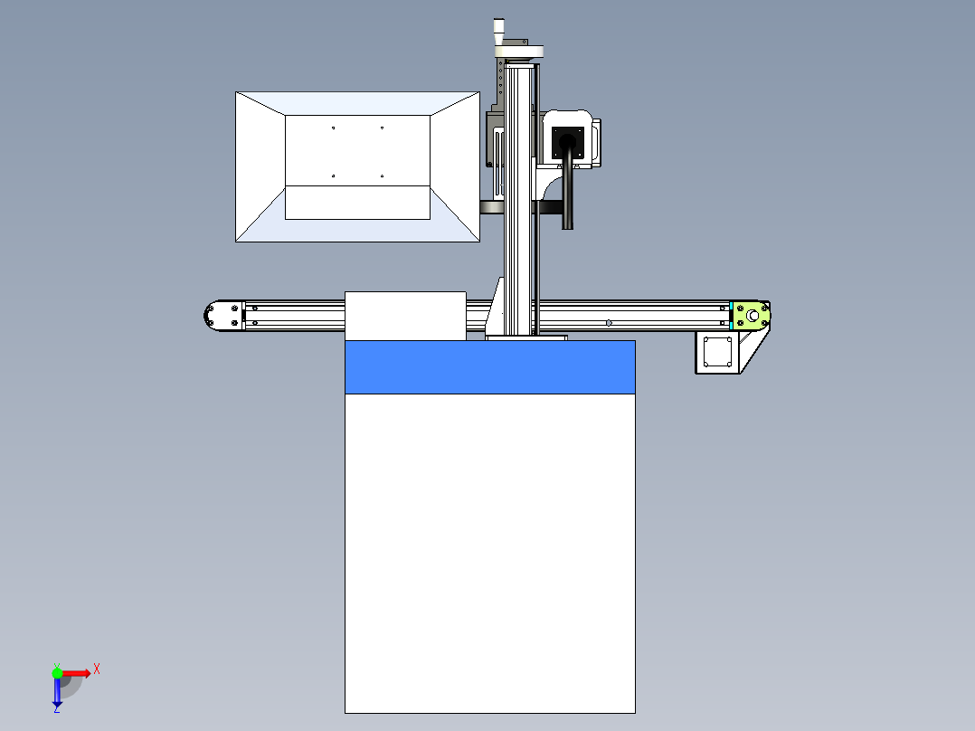 视觉打标机自动调焦距x_t俯视图