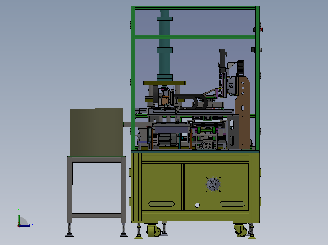 新能源动力电池电芯支架组合压紧机sw21可编辑左视图