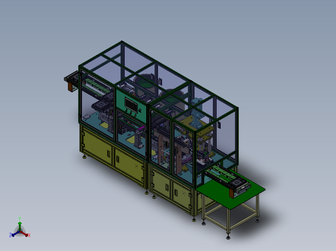 新能源动力电池电芯支架组合压紧机sw21可编辑正等轴测图