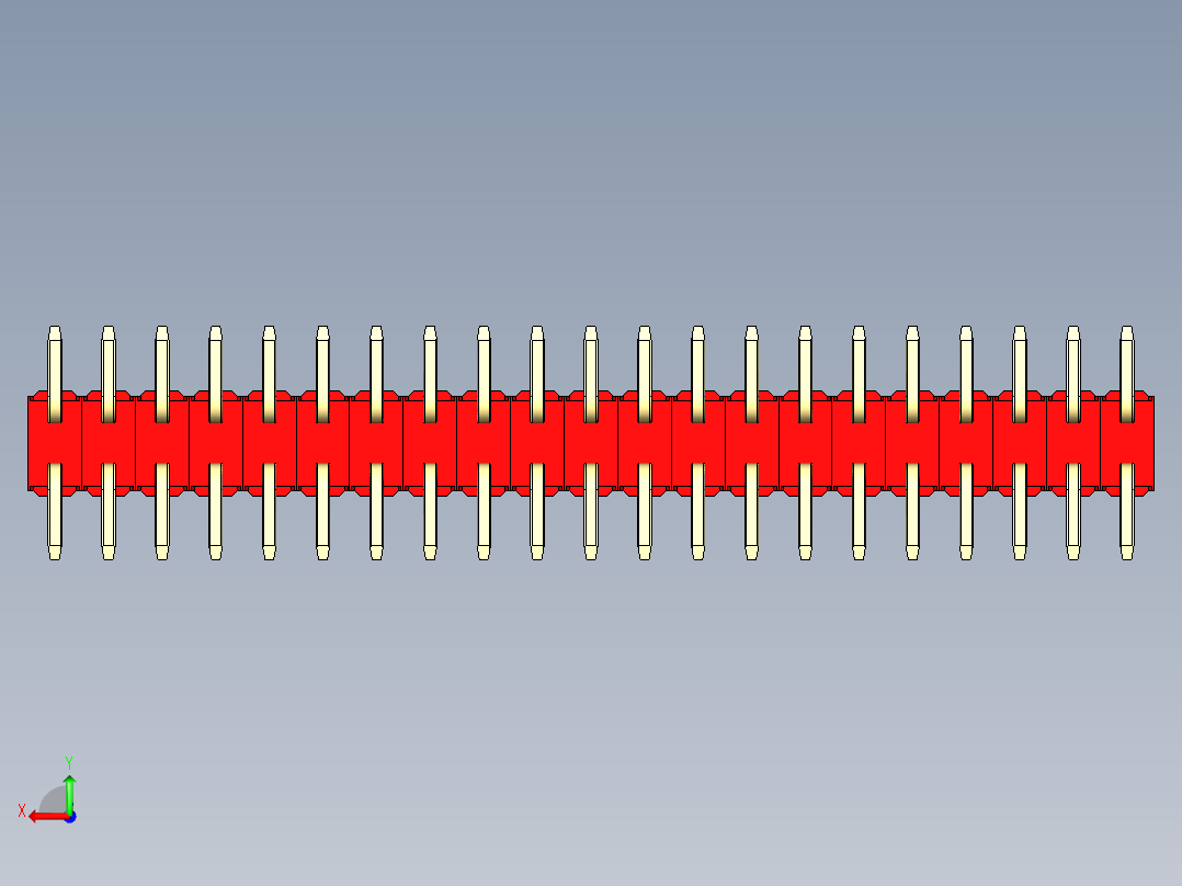 彩色公排针 100mil 2.54mm 系列-DS1022_red_42p_100mil_TypeSMT_rev1.0后视图