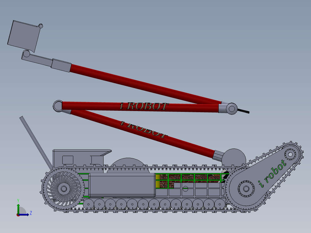 I Robot履带车机器人左视图