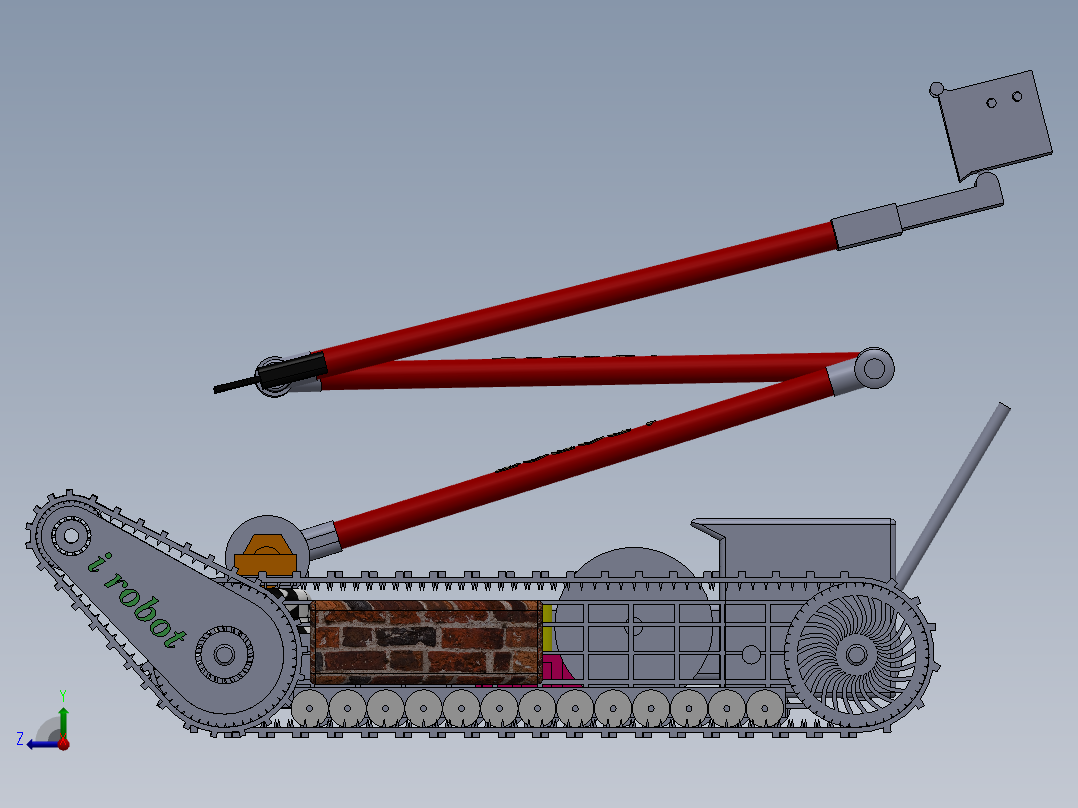 I Robot履带车机器人右视图
