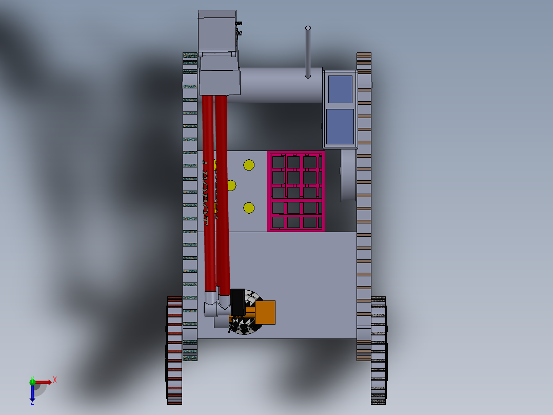 I Robot履带车机器人俯视图
