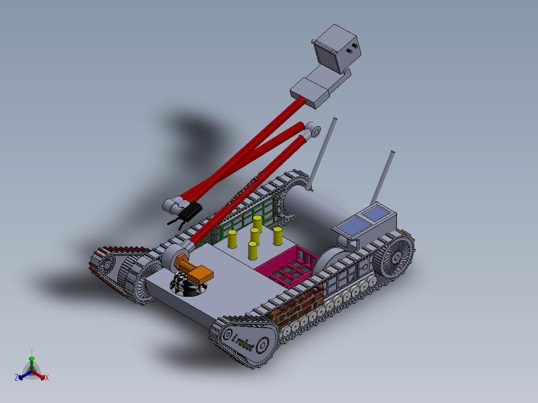 I Robot履带车机器人正等轴测图