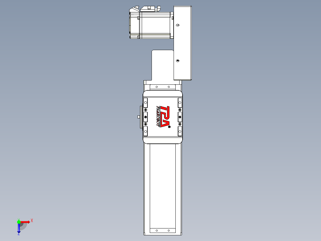 同步带全封闭直线模组TPA-HCB-85D-90-L150-ML-C-P20-N3俯视图