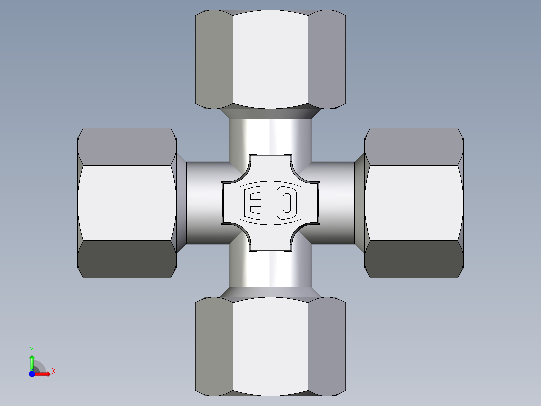 卡套式工业通用硬管接头EO_Union_cross_K14ZSCF前视图