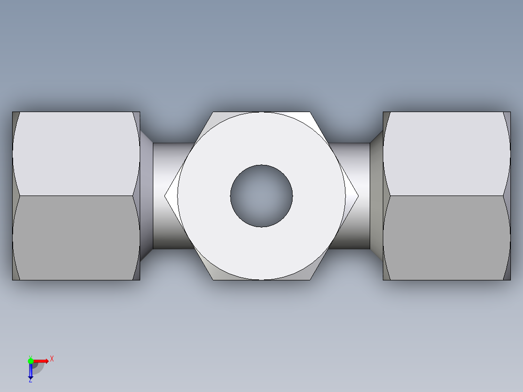 卡套式工业通用硬管接头EO_Union_cross_K14ZSCF俯视图