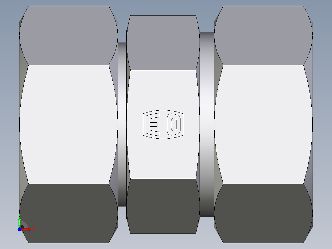卡套式工业通用硬管接头EO_Distance_piece_adapter_DA35ZL71前视图