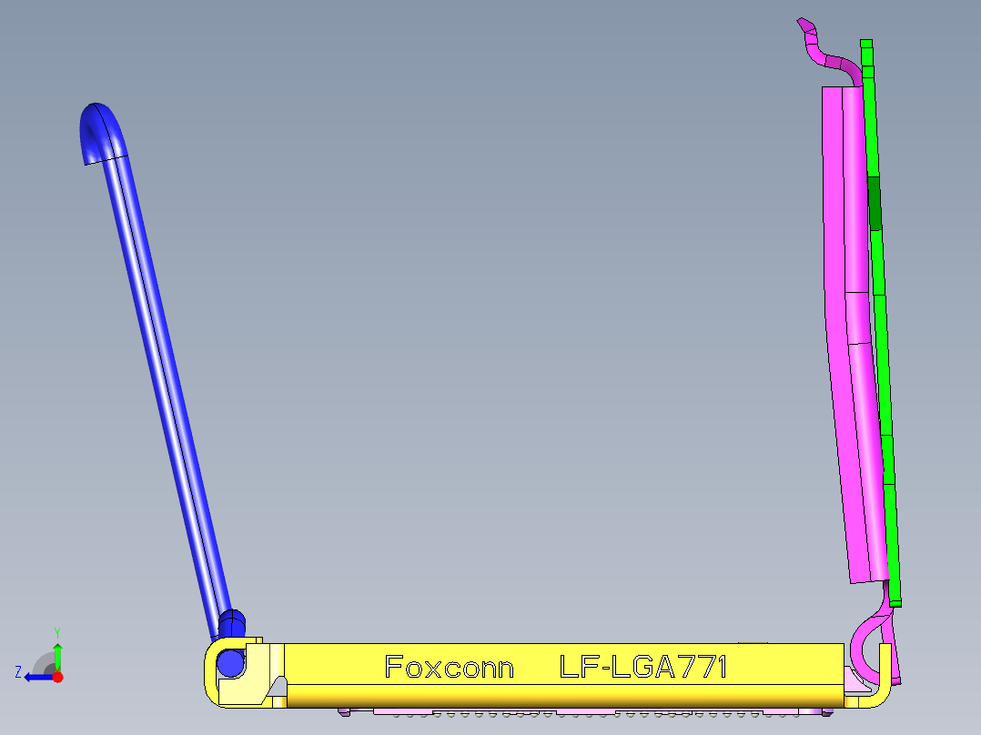 英特尔CPU插槽LGA771 775右视图