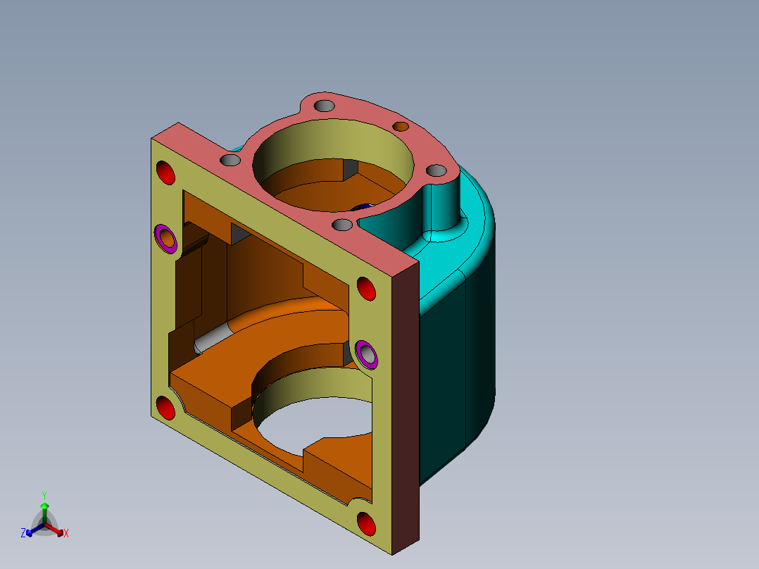 JX835-犁刀变速齿轮箱体数控工艺及夹具设计正等轴测图