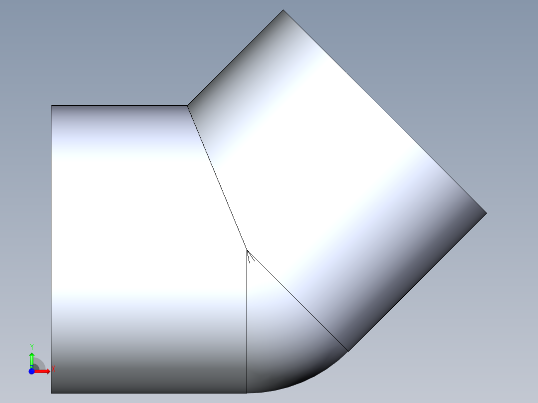 聚氯乙烯配件09-Sch80_45Elbow_FPTxFPT_819-012 _1.25in前视图
