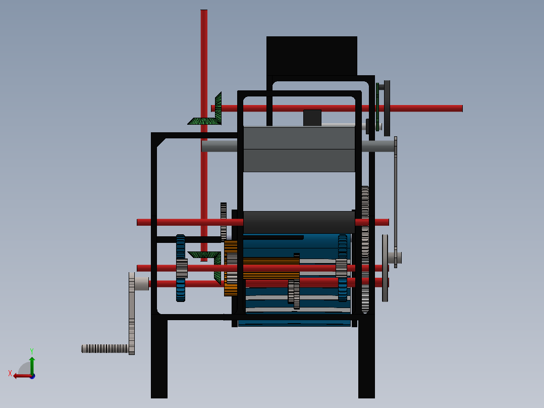 传送带上料冲压和切割机后视图