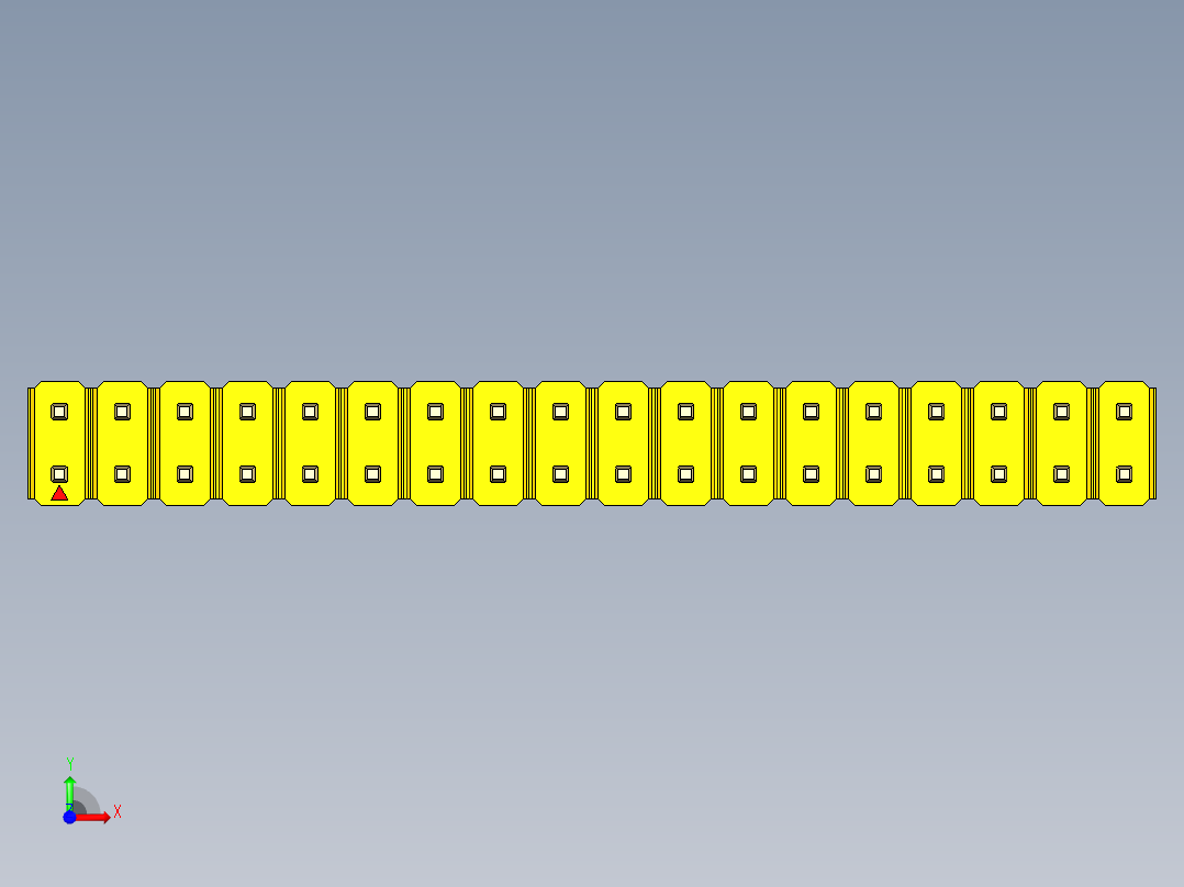 彩色公头100mil（2.54mm）系列-DS1021_yellow_2x18p_100mil_Type1_rev1.0前视图