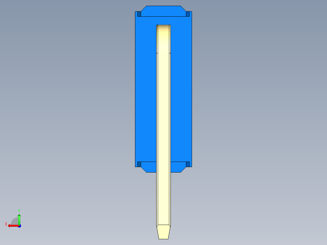 彩色公排针 100mil 2.54mm 系列-DS1022_blue_3x01p_100mil_TypeD_rev1.0后视图