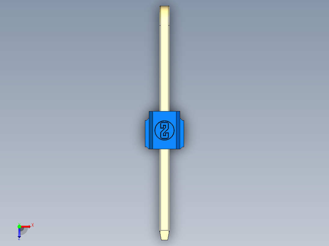 彩色公排针 100mil 2.54mm 系列-DS1022_blue_3x01p_100mil_TypeD_rev1.0俯视图