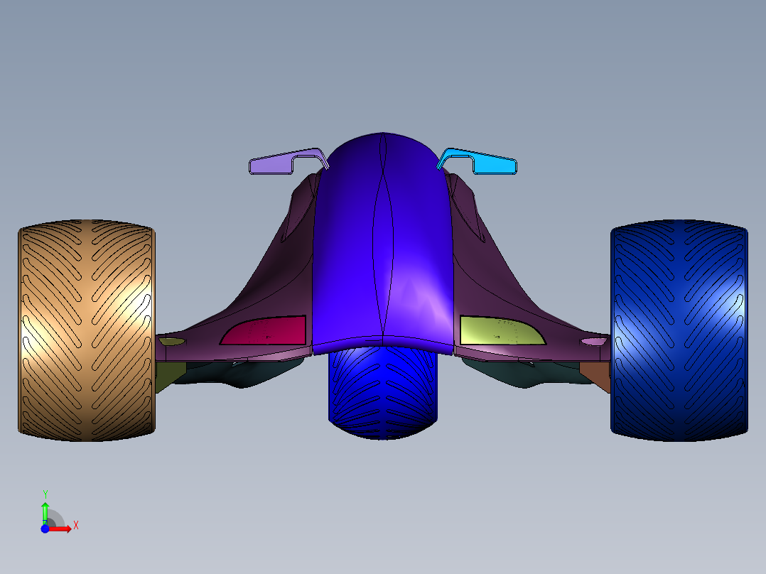 拉风的电动倒三轮前视图