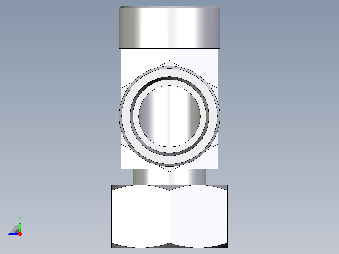 卡套式工业通用硬管接头EO_Standpipe_run_tee_EVL38SOMD71右视图