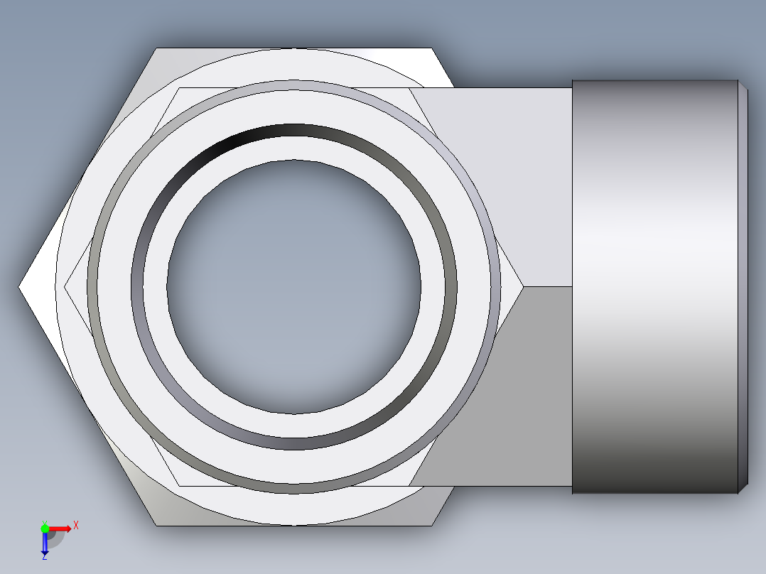 卡套式工业通用硬管接头EO_Standpipe_run_tee_EVL38SOMD71俯视图