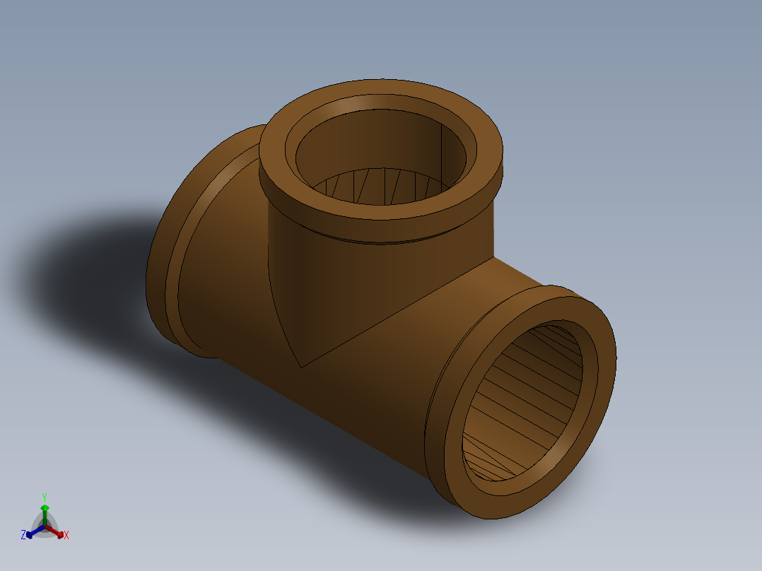 三通正等轴测图