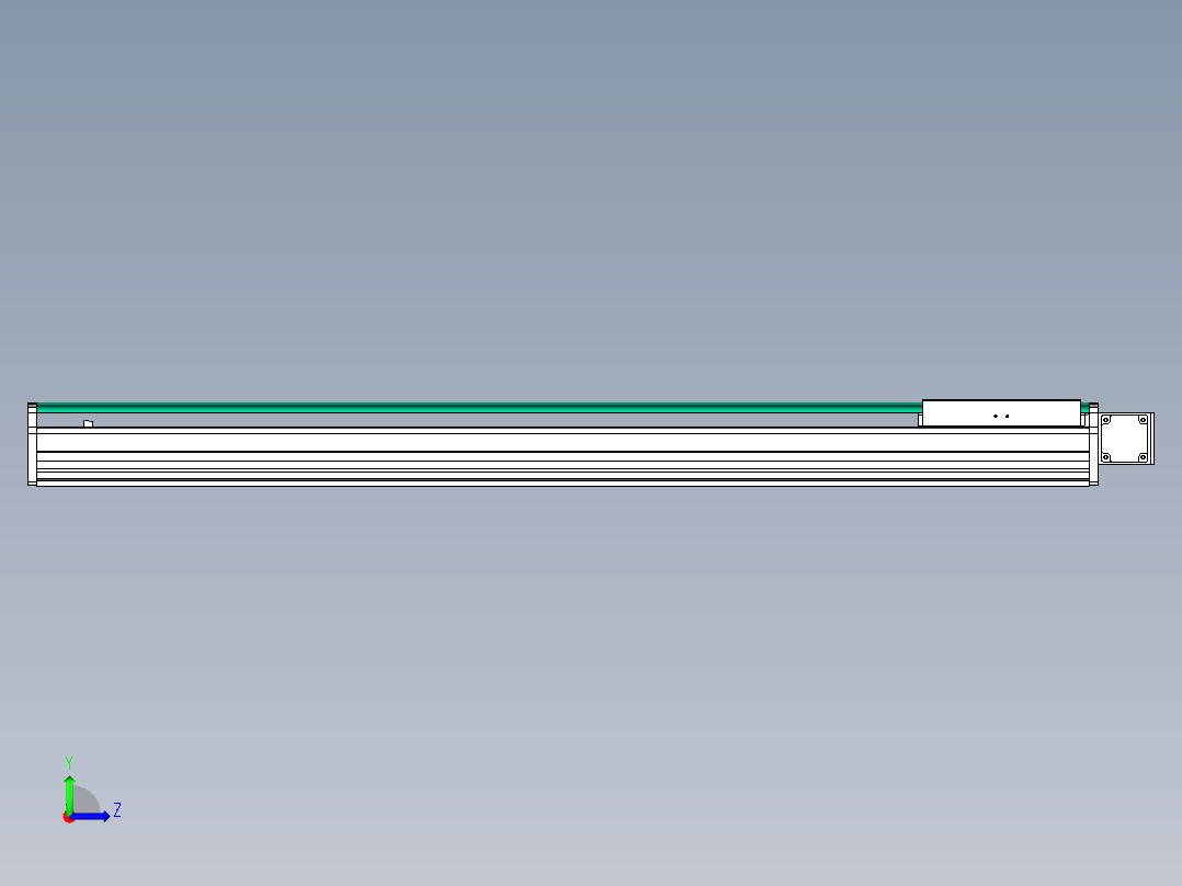 东锦同步带传动-直线滑台模组DH270B-C-L150-S1400-BL-P750W-C3左视图