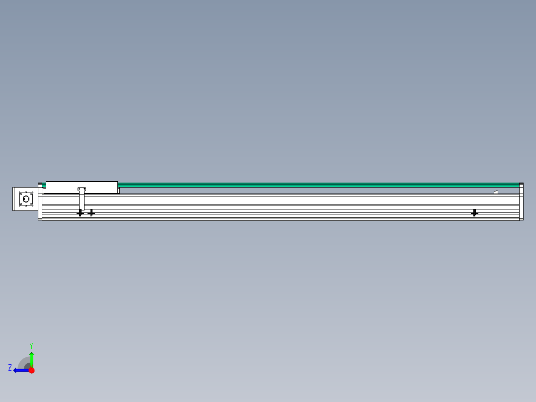 东锦同步带传动-直线滑台模组DH270B-C-L150-S1400-BL-P750W-C3右视图