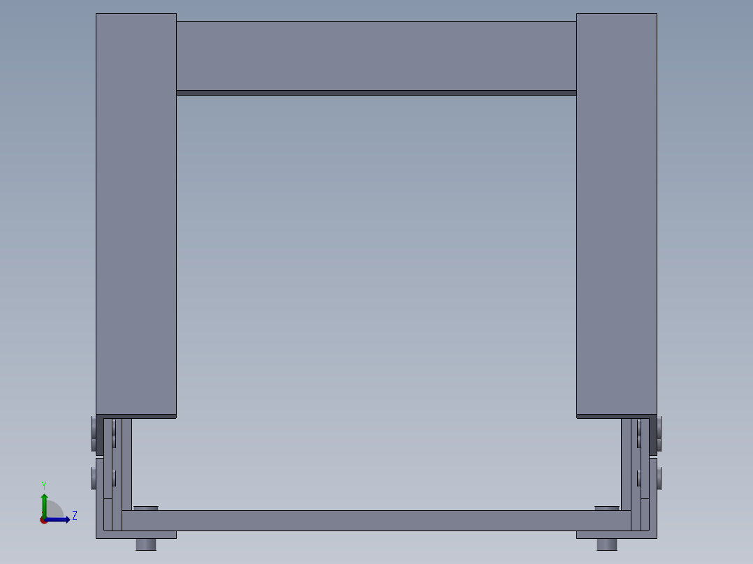 简易桁架桥模型左视图