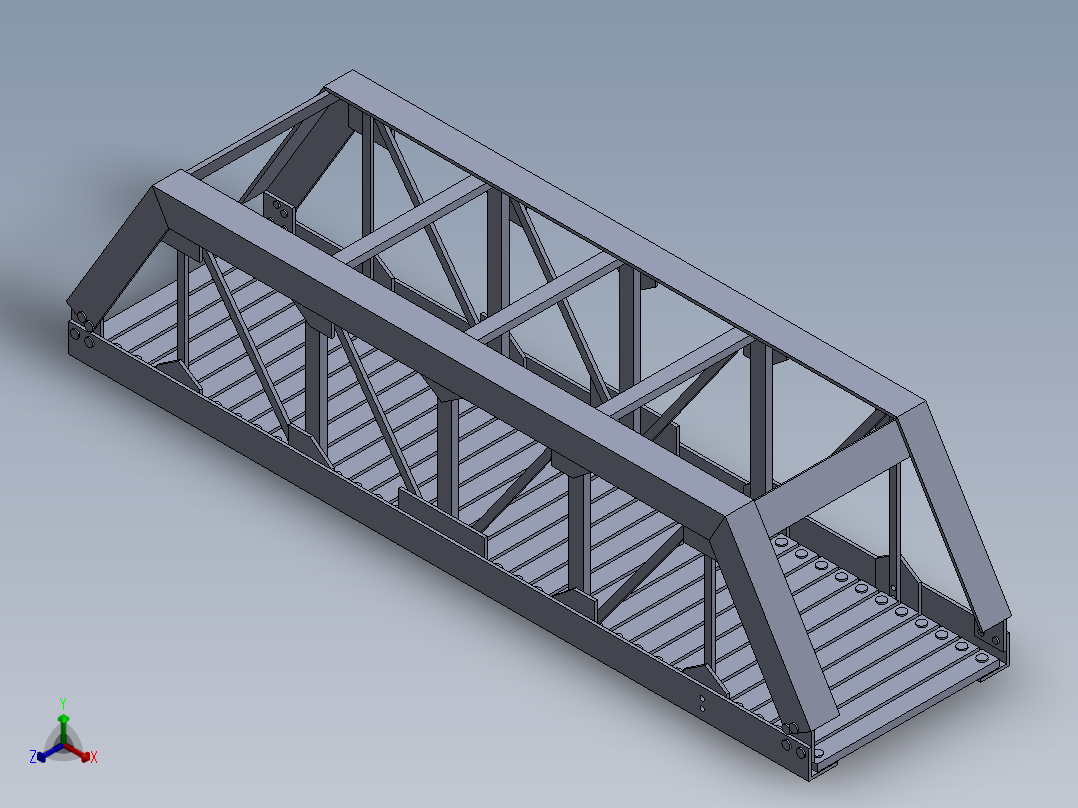 简易桁架桥模型正等轴测图