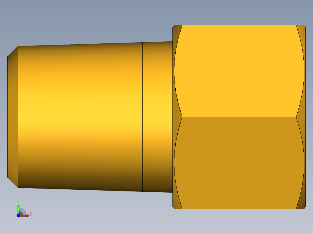 扩口式工业通用硬管接头Female Flare to Male Pipe Thread664FHD-4-4前视图