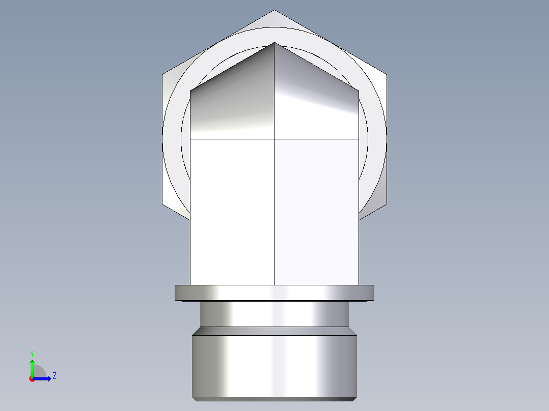 卡套式工业通用硬管接头EO_Male_stud_elbow_WE22LRCF左视图