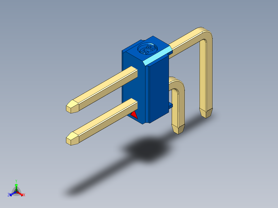 彩色公排针 100mil 2.54mm 系列-DS1022_blue_2x01p_100mil_TypeD_rev1.0