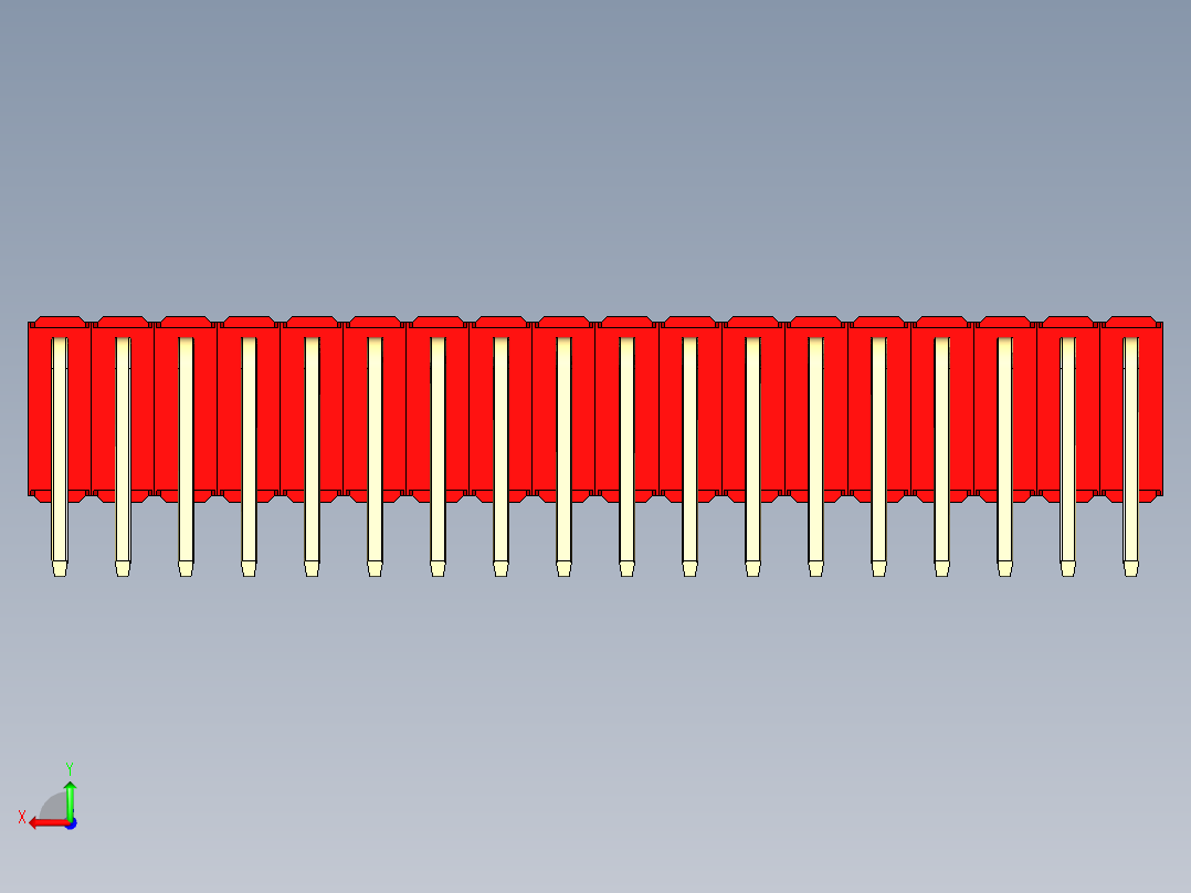 彩色公排针 100mil 2.54mm 系列-DS1022_red_3x18p_100mil_TypeD_rev1.0后视图