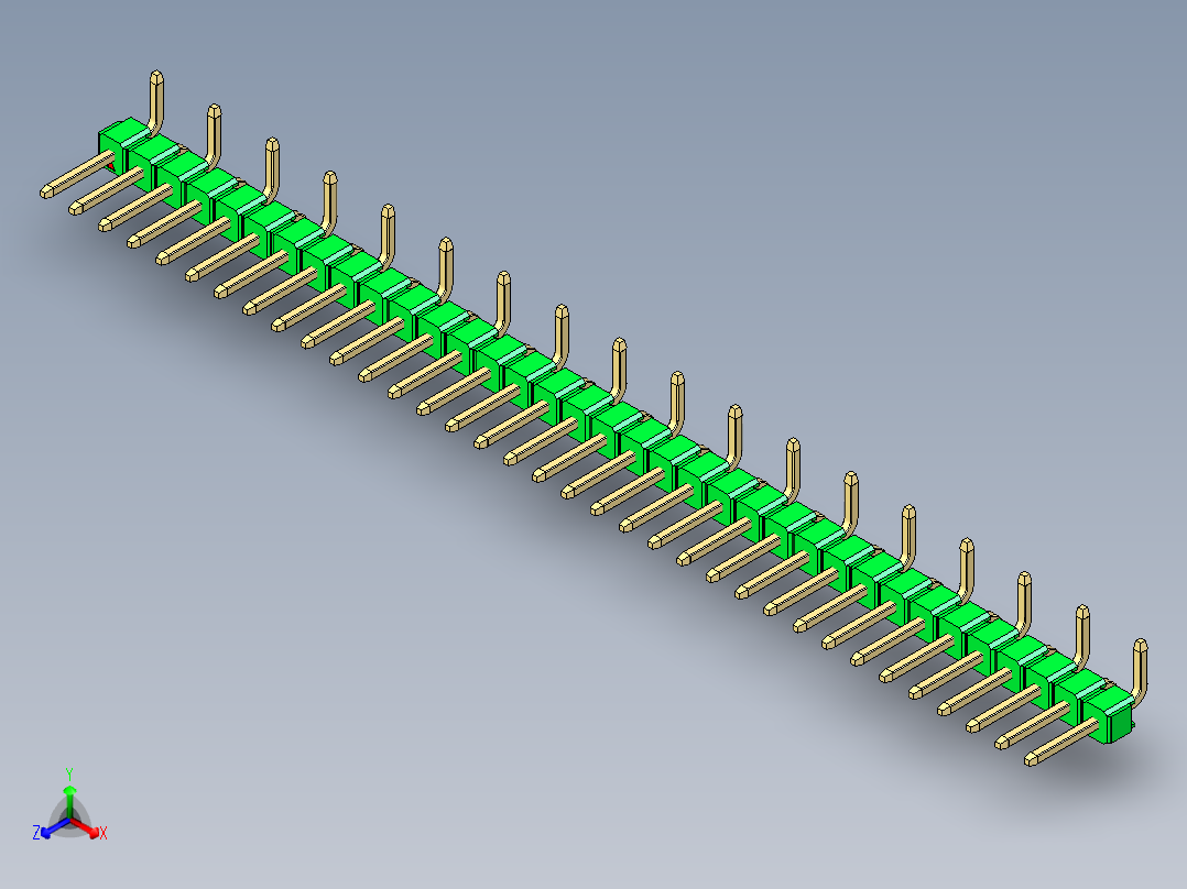彩色公排针 100mil 2.54mm 系列-DS1022_green_35p_100mil_Type_SMT_R1_rev1.0
