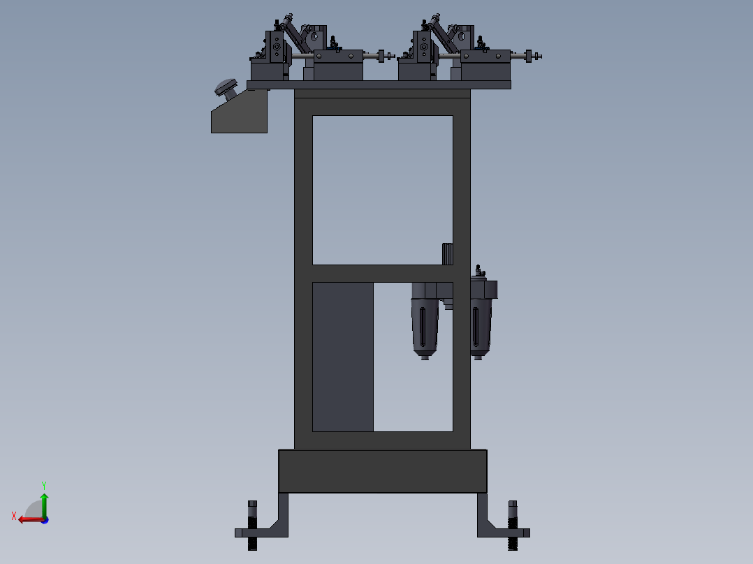 分体油杯激光焊接气动工装后视图