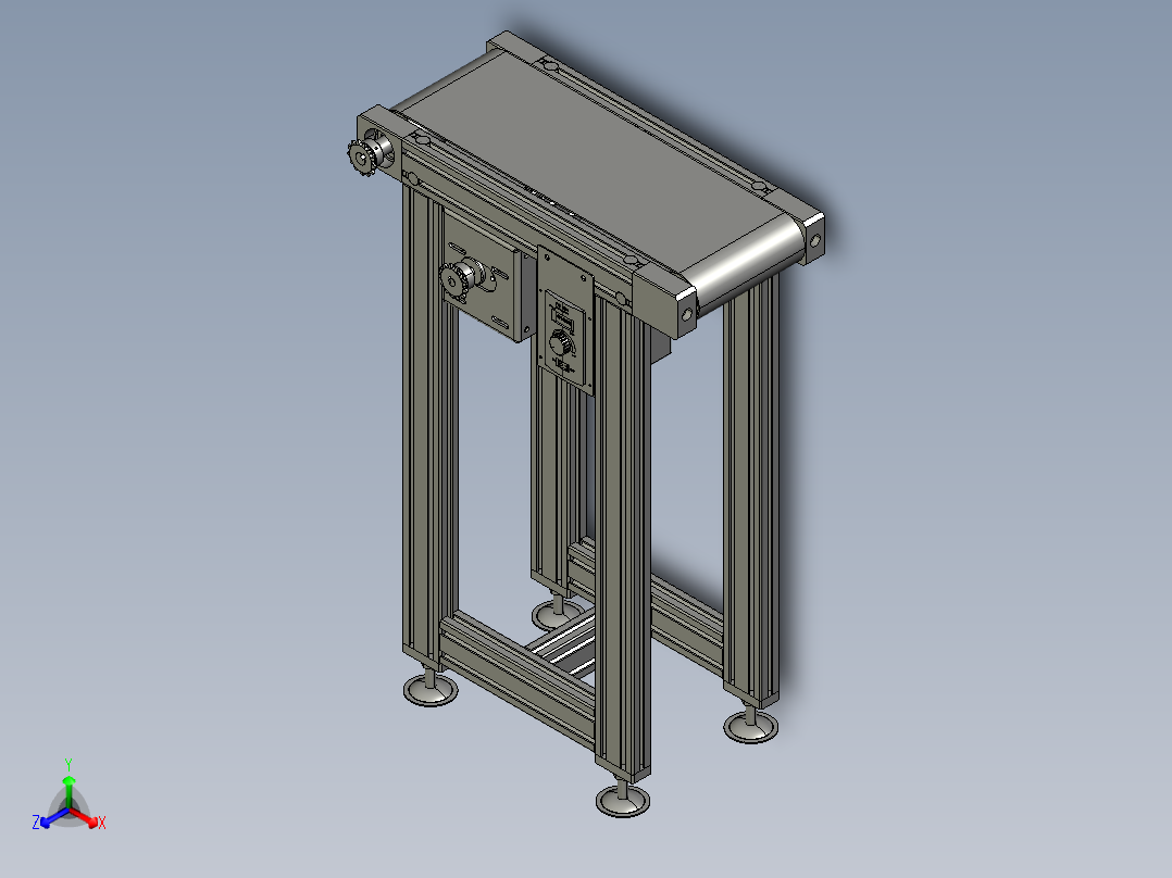 500mm皮带<span style='color: red'>输送机</span>3D图纸 STEP格式