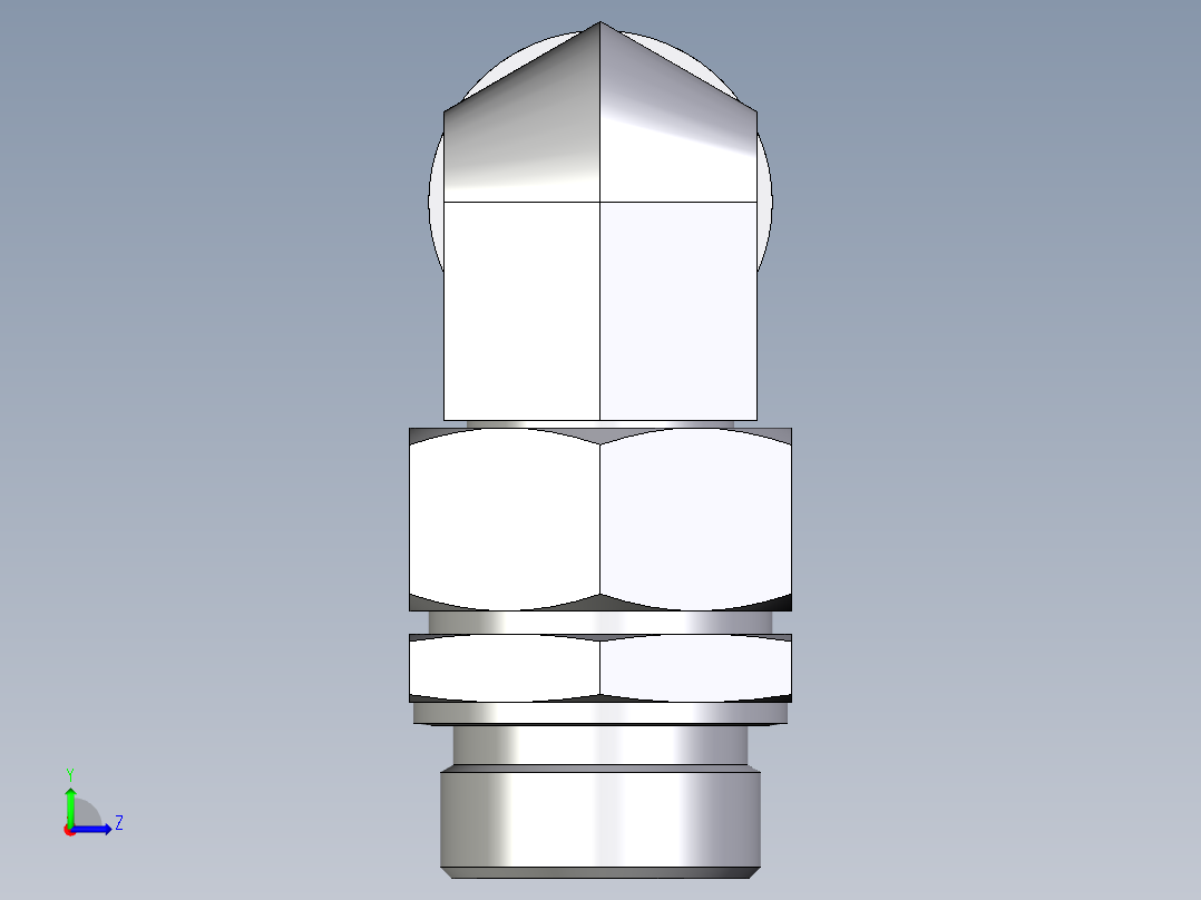 卡套式工业通用硬管接头EO_Assembled_adjustable_standpipe_elbow_EVW35LROMD71左视图