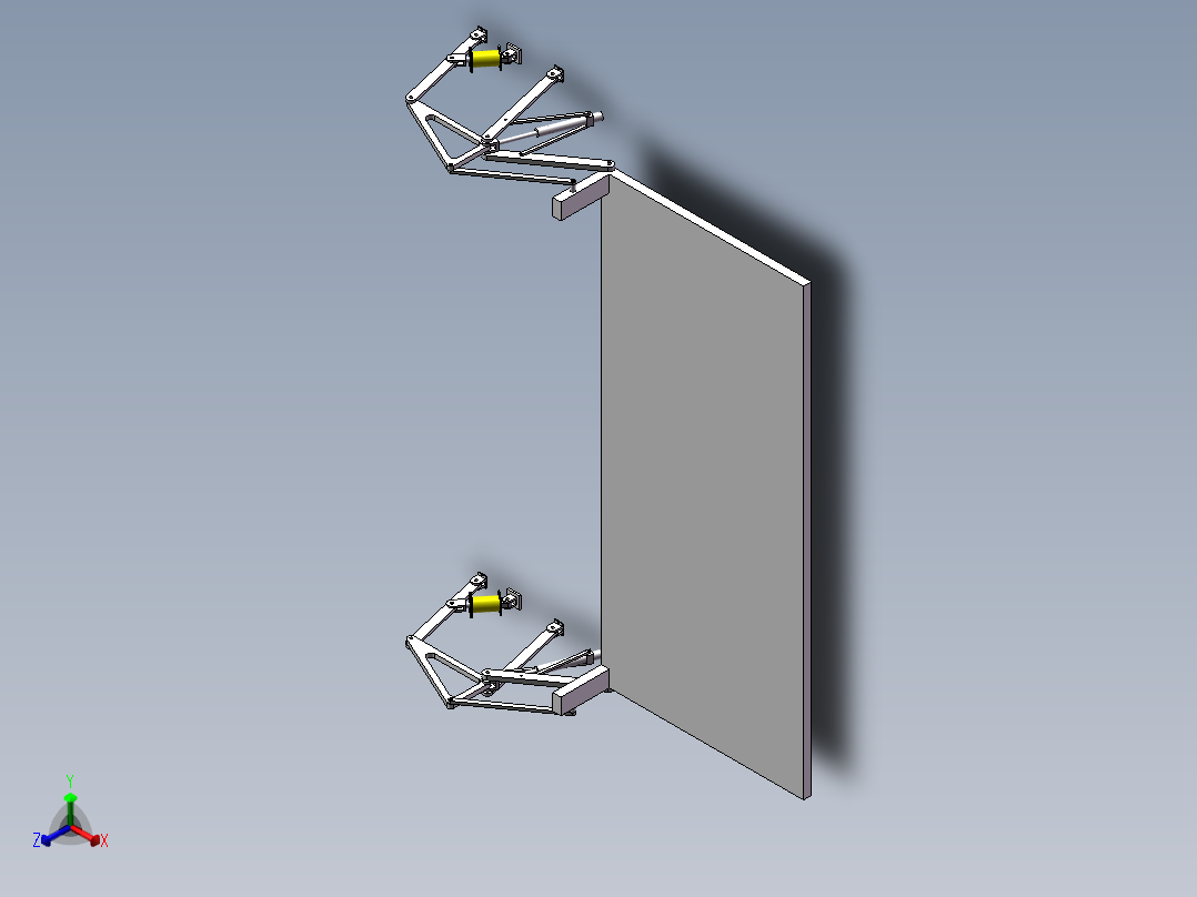 四连杆载车机构设计三维SW模型+CAD正等轴测图