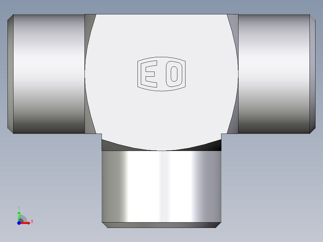 卡套式工业通用硬管接头EO_Union_tee_T10LLCFX前视图