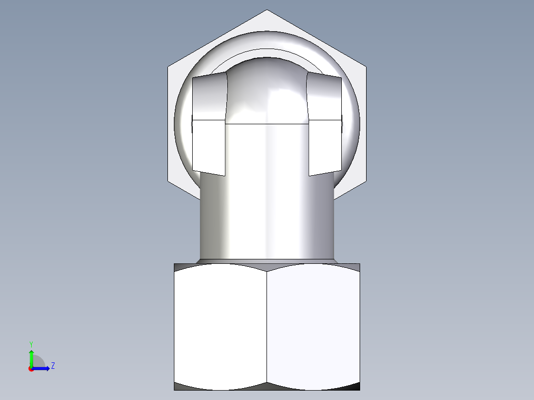 卡套式工业通用硬管接头EO_Bulkhead_elbow_WSV16ZS71左视图