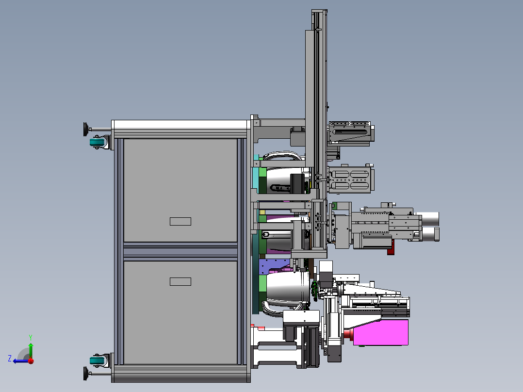 六工位转盘螺丝机SW模型右视图