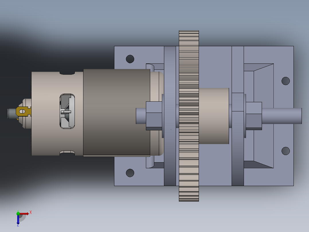 微型线圈风车减速电机俯视图
