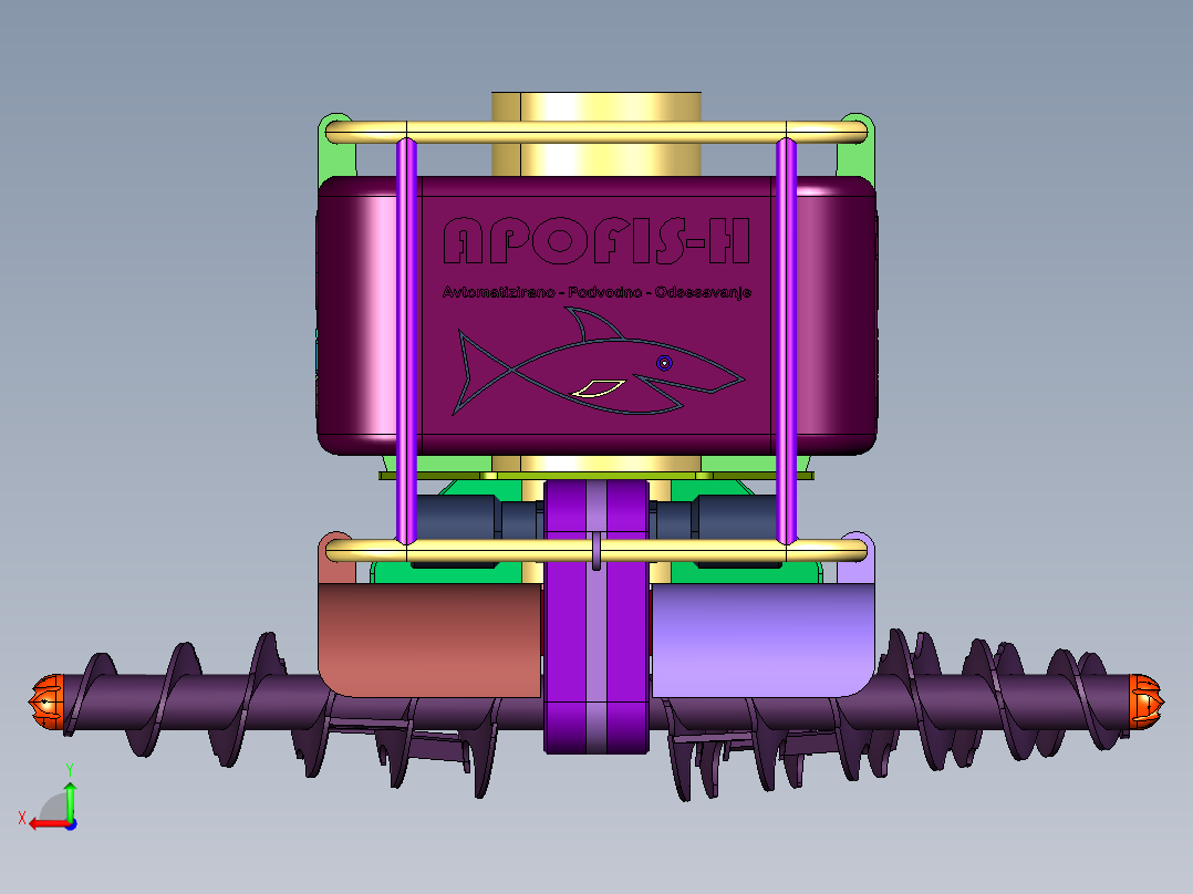 游泳池水下全自动吸污机构后视图