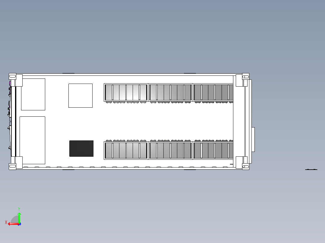 20尺储能用集装箱图纸后视图
