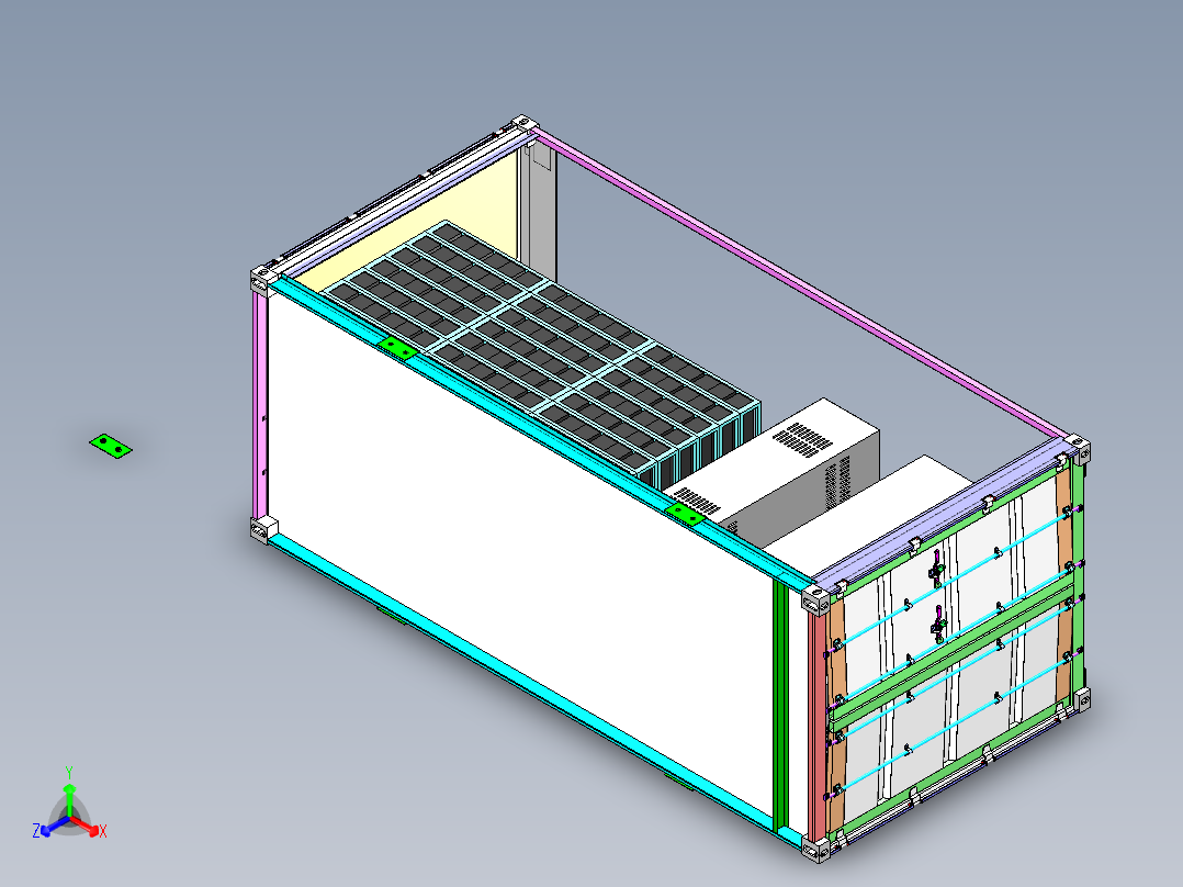 20尺储能用集装箱图纸正等轴测图