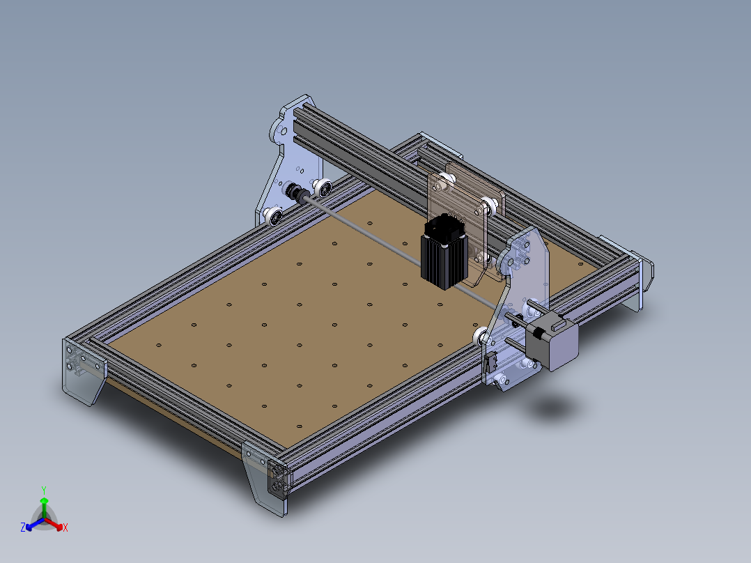 A17-DIY CNC laser engraver正等轴测图