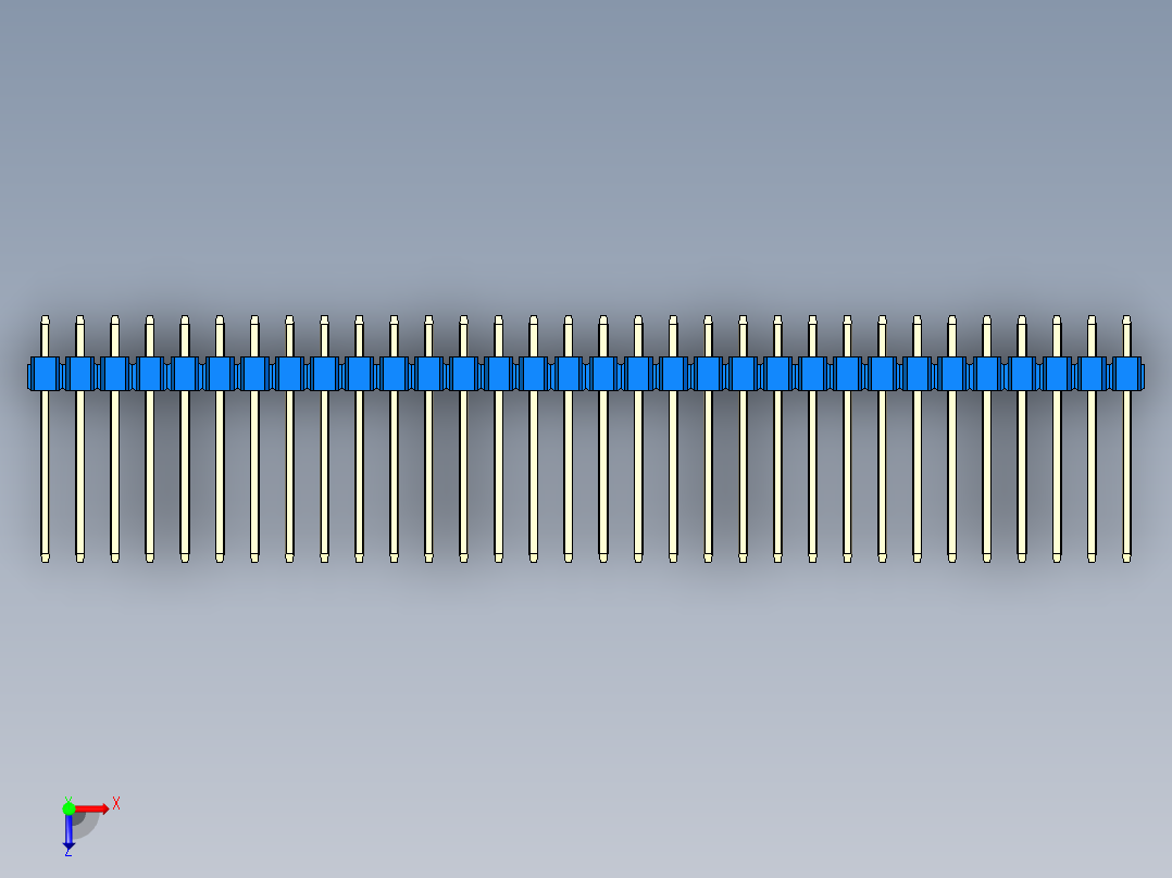 彩色公头100mil（2.54mm）系列-DS1021_blue_2x32p_100mil_Type5_rev1.0俯视图